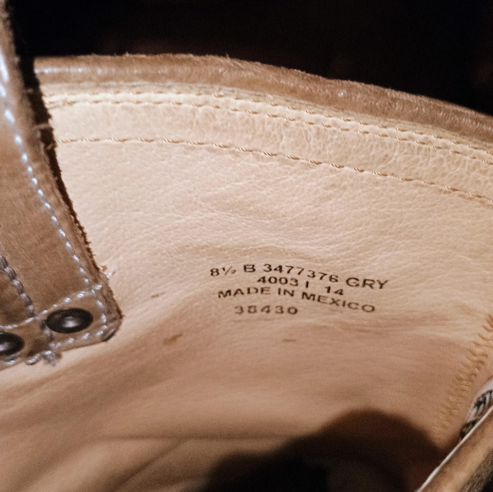 Frye Brand Boots , Leather, "Carmen" Grayish , Tan, Boots! - Picture 10 of 14